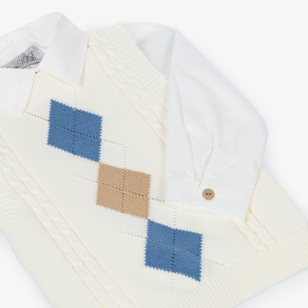 Beau KiD-Ivory Knit Trouser Set | Childrensalon Outlet