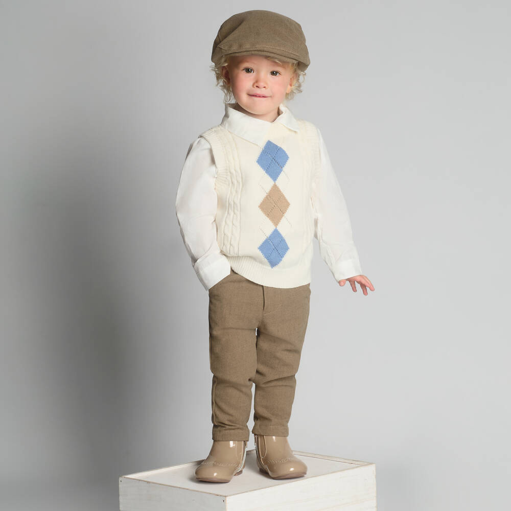 Beau KiD-Ivory Knit Trouser Set | Childrensalon Outlet
