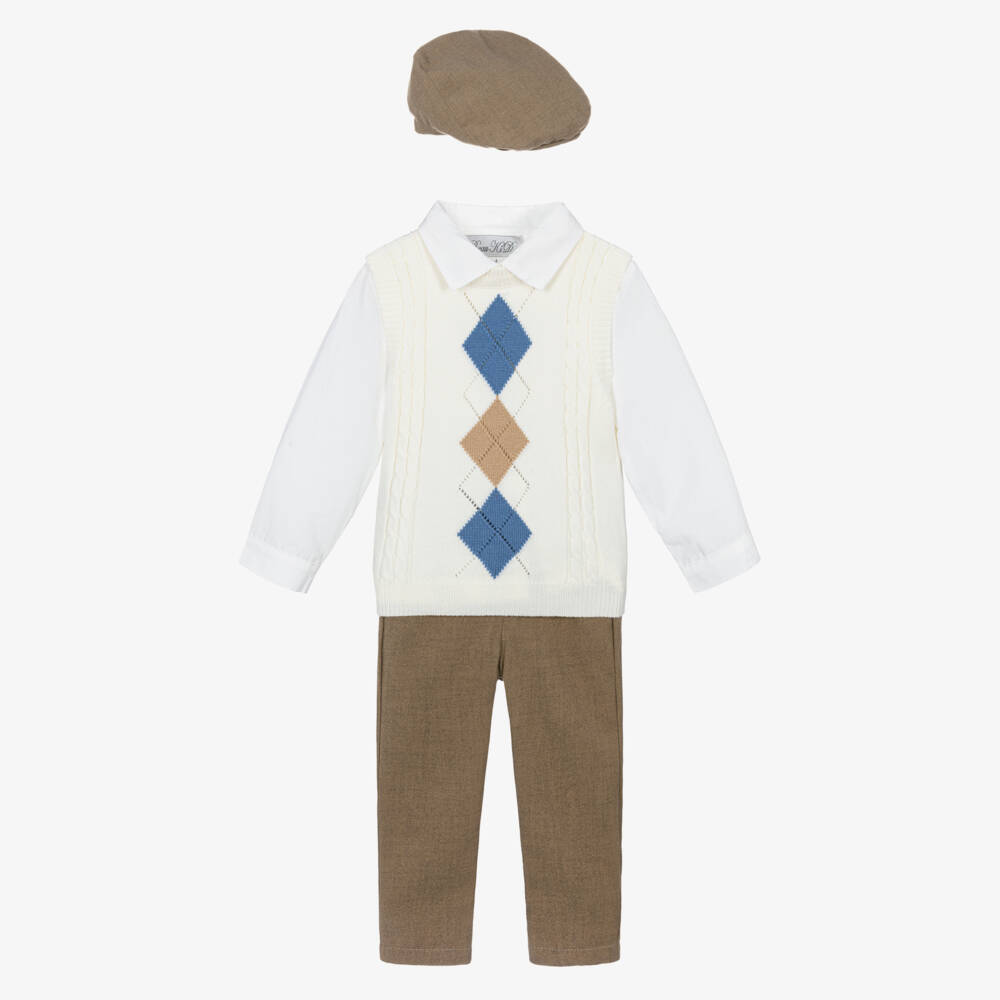 Beau KiD-Ivory Knit Trouser Set | Childrensalon Outlet