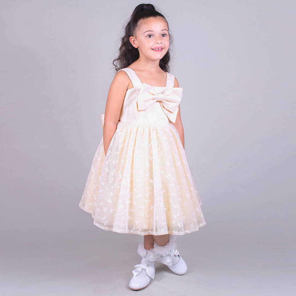 Beau KiD-Ivory Tulle Bow Dress | Childrensalon Outlet