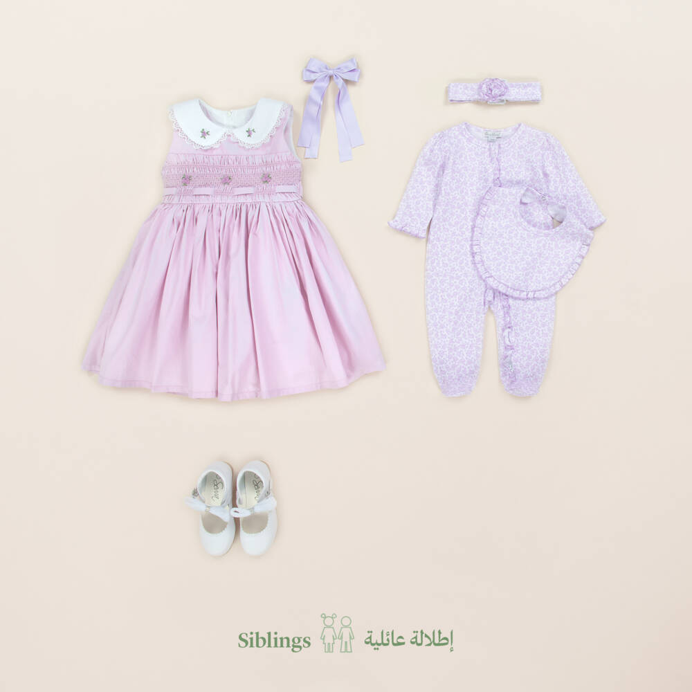 Beau KiD-Lilac Smocked Cotton Dress for Girls | Childrensalon Outlet