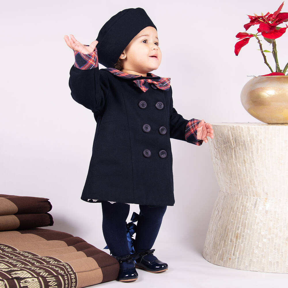 Beau KiD-Комплект из пальто и шапки темно-синего цвета | Childrensalon Outlet