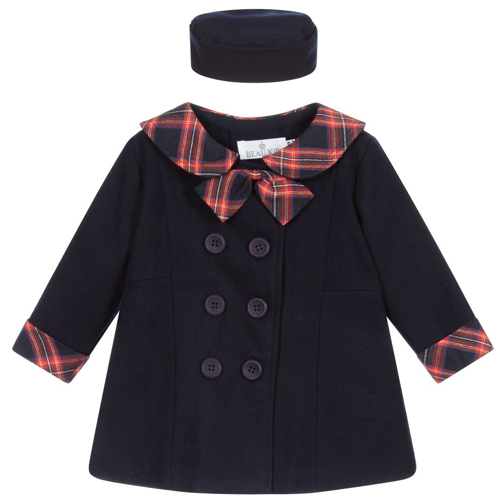 Beau KiD - Ensemble manteau et bonnet bleu marine | Childrensalon