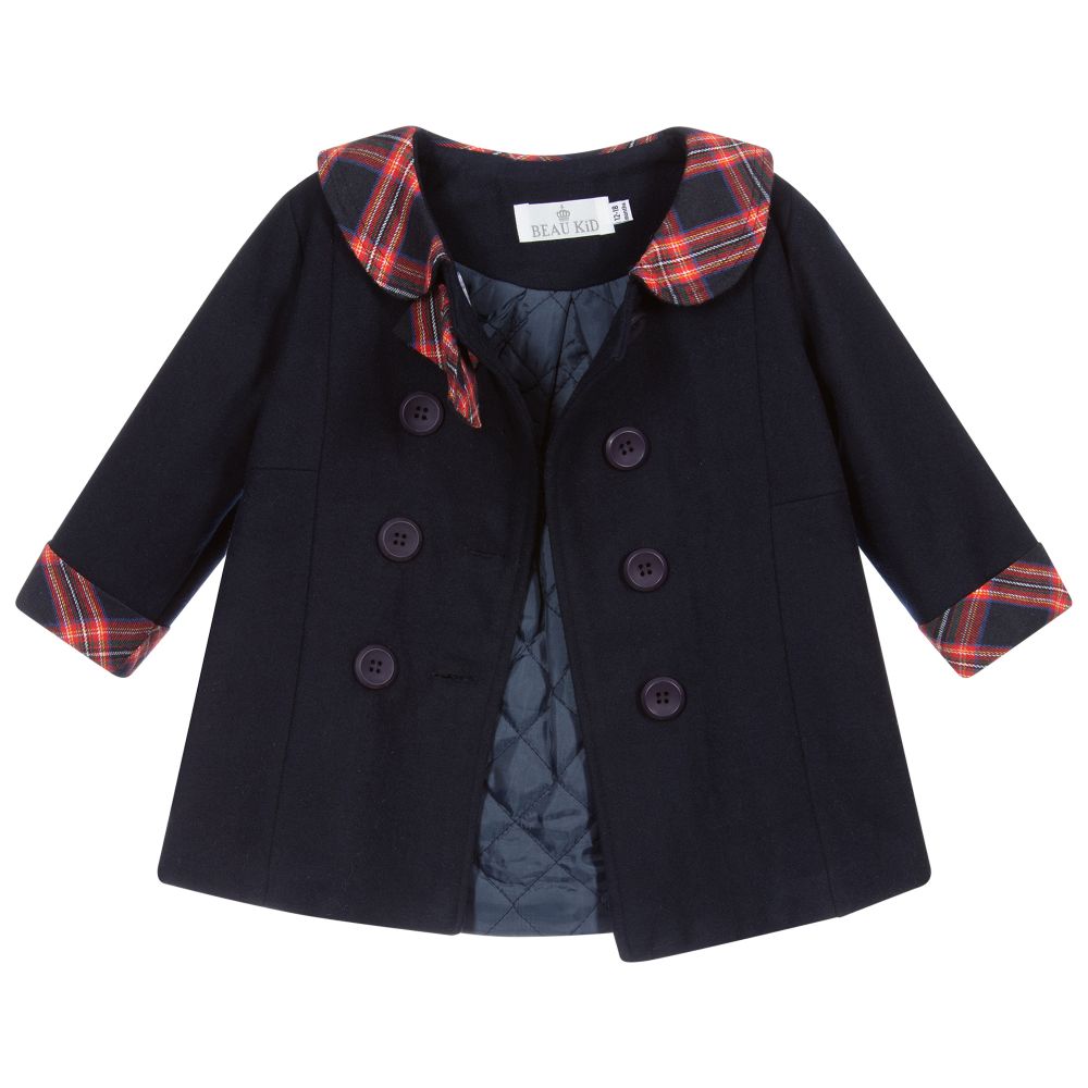 Beau KiD-Комплект из пальто и шапки темно-синего цвета | Childrensalon Outlet