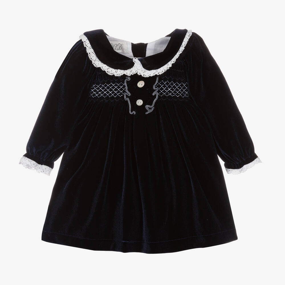 Beau KiD-Navy Blue Velvet Dress | Childrensalon Outlet
