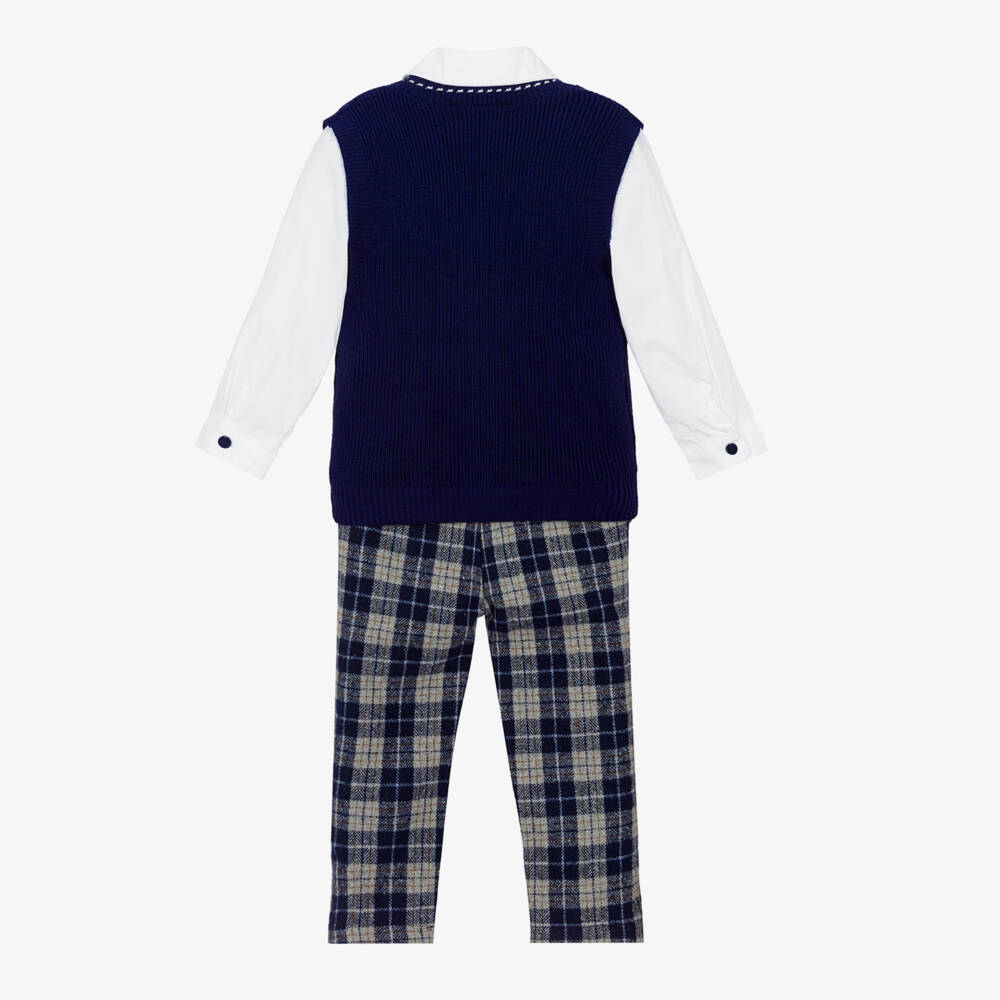 Beau KiD-Navy Knit And Trouser Set | Childrensalon Outlet