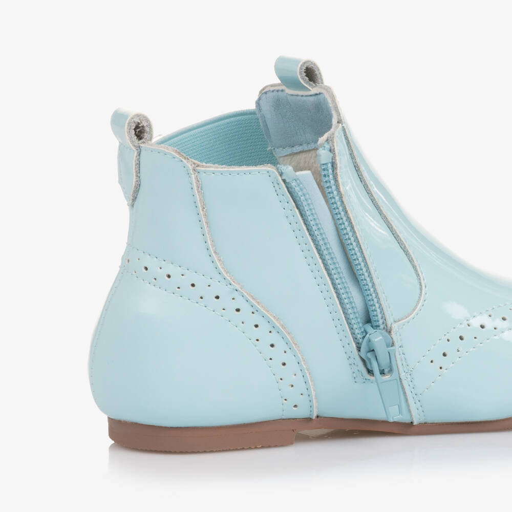 Beau KiD-Pastel Blue Patent Leather Chelsea Boots | Childrensalon Outlet