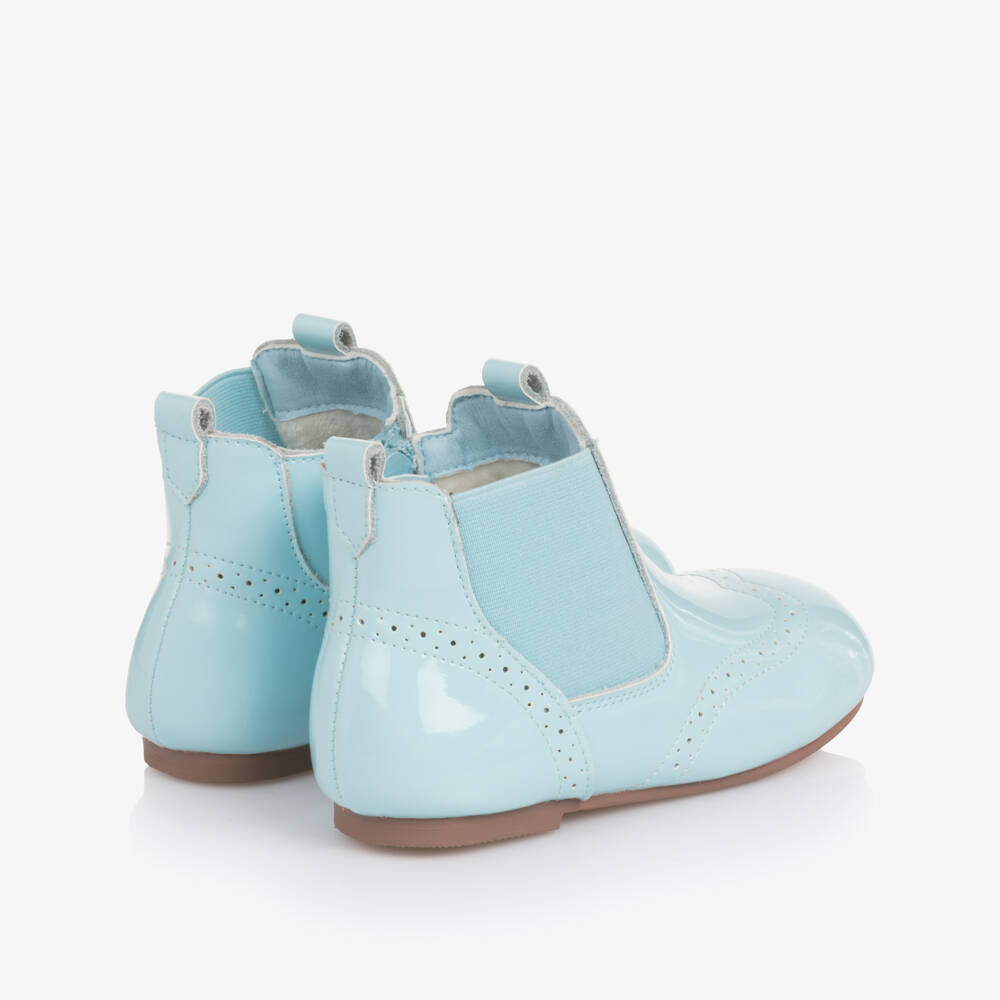 Beau KiD-Pastel Blue Patent Leather Chelsea Boots | Childrensalon Outlet