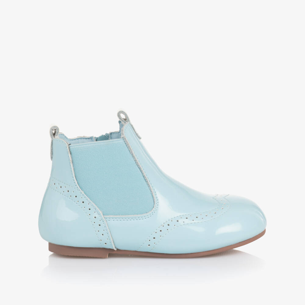 Beau KiD-Pastel Blue Patent Leather Chelsea Boots | Childrensalon Outlet