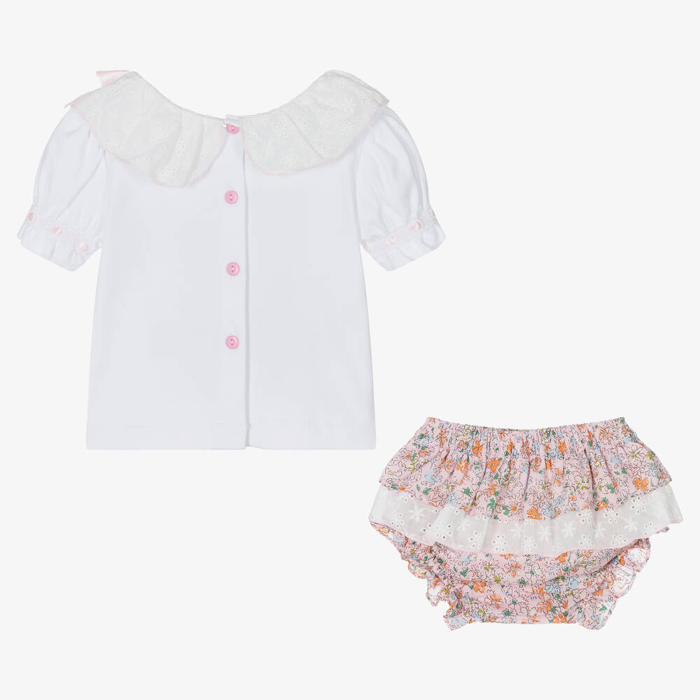 Beau KiD-Pink Cotton Baby Shorts Set | Childrensalon Outlet