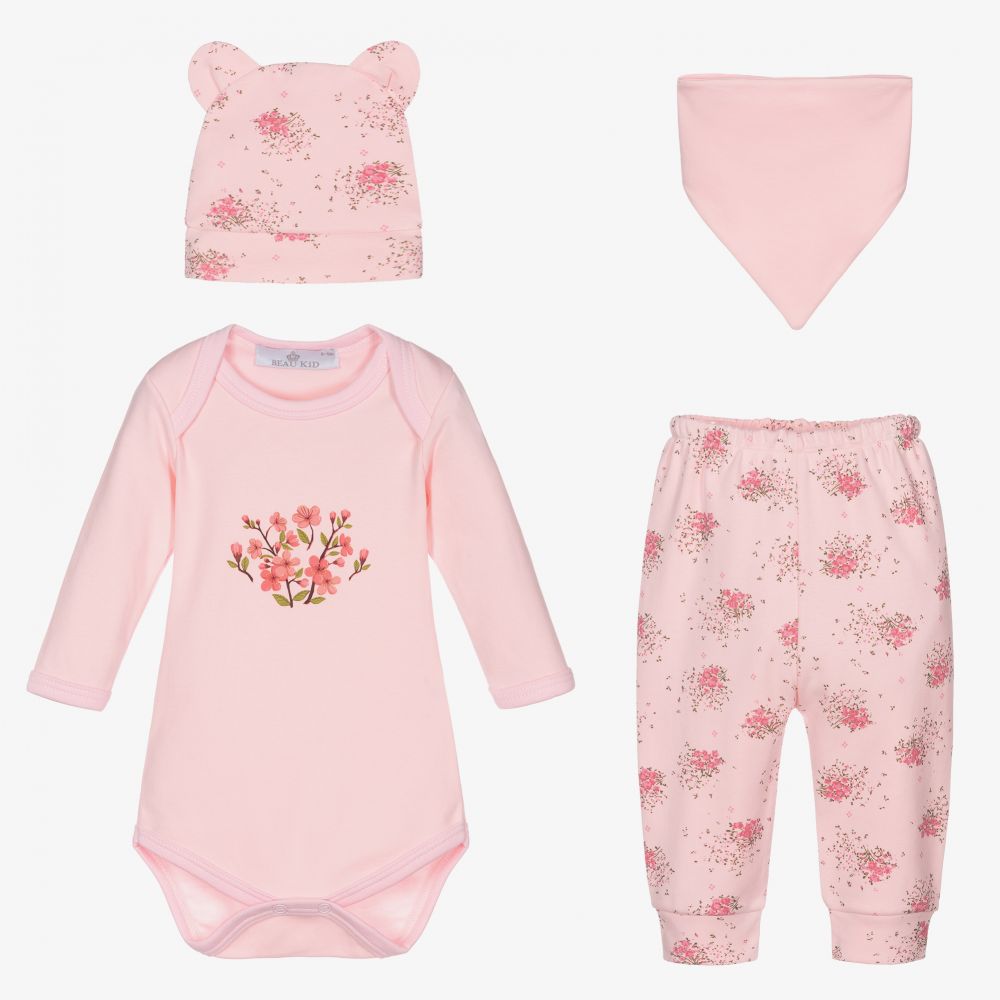 Beau KiD - Pink Cotton Babysuit Set | Childrensalon