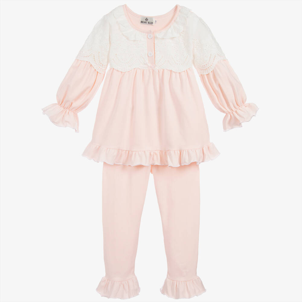 Beau KiD-Pink Cotton Jersey Pyjamas | Childrensalon Outlet