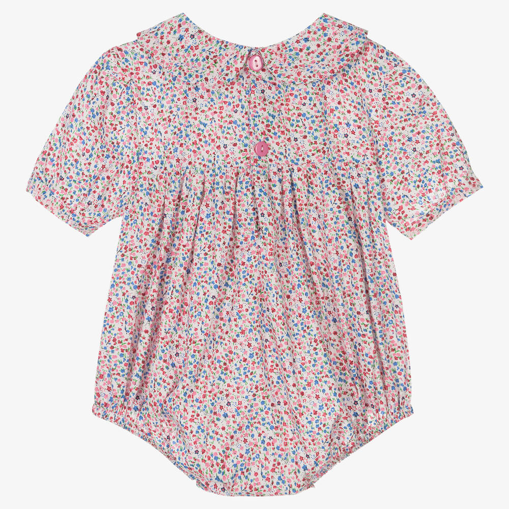 Beau KiD-Pink Floral Cotton Baby Shortie | Childrensalon Outlet