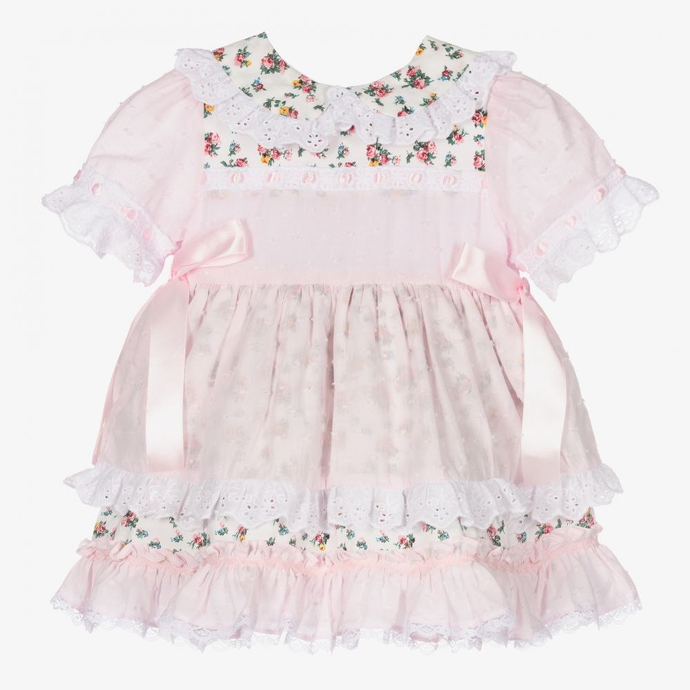 Beau KiD-Pink Plumeti Floral Dress  | Childrensalon Outlet