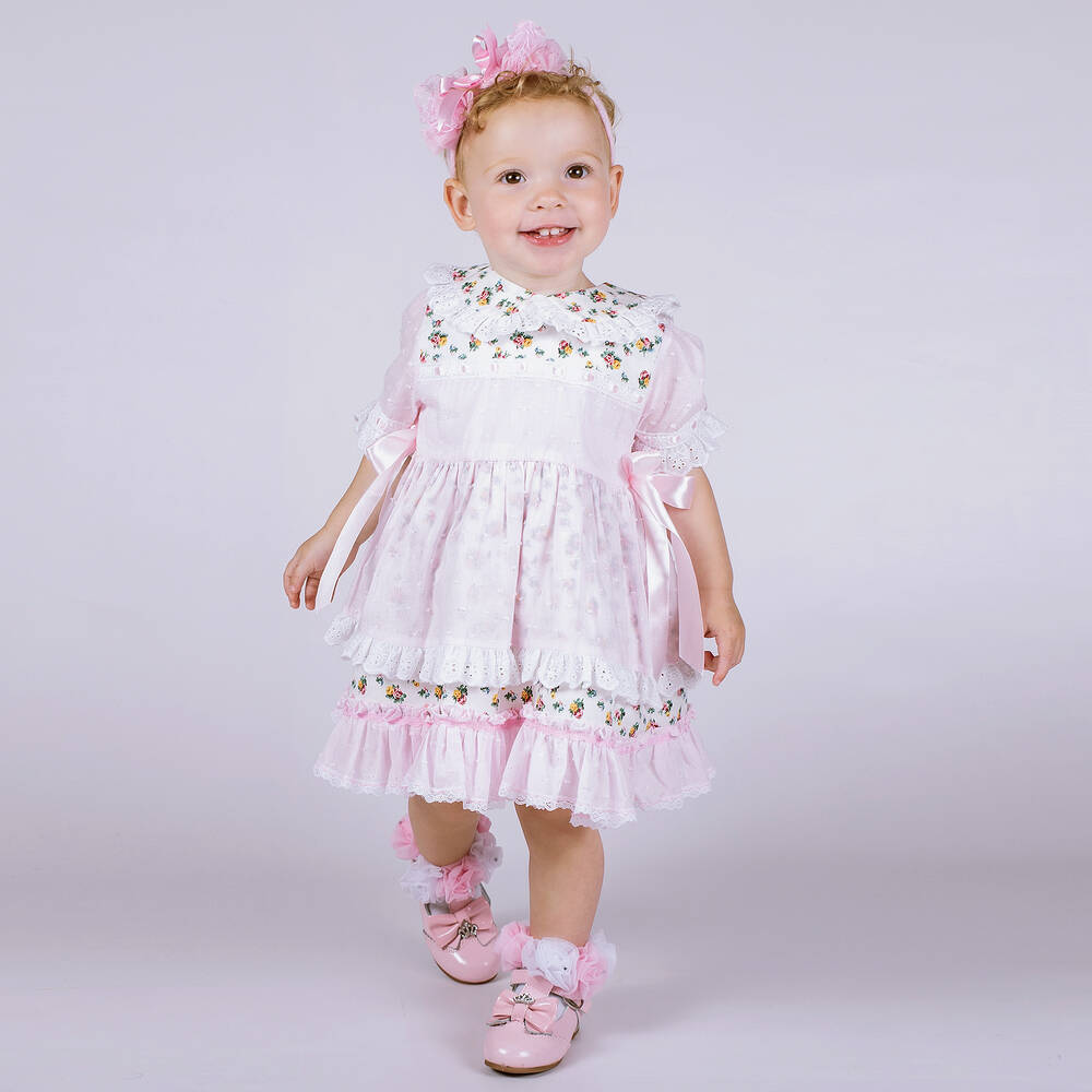 Beau KiD-Pink Plumeti Floral Dress | Childrensalon Outlet
