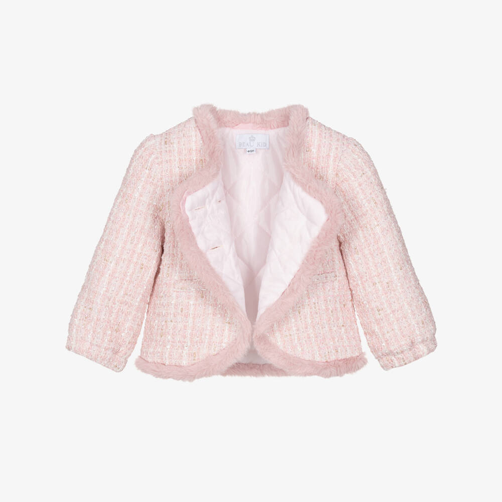 Beau KiD-Pink Tweed Shorts Set | Childrensalon Outlet