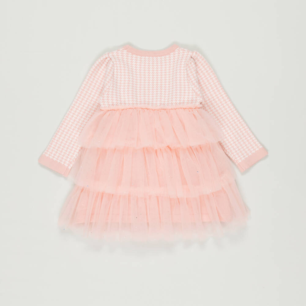 Beau KiD-Preloved Girls Pink Houndstooth Knitted Dress (3-4 years) | Childrensalon Outlet