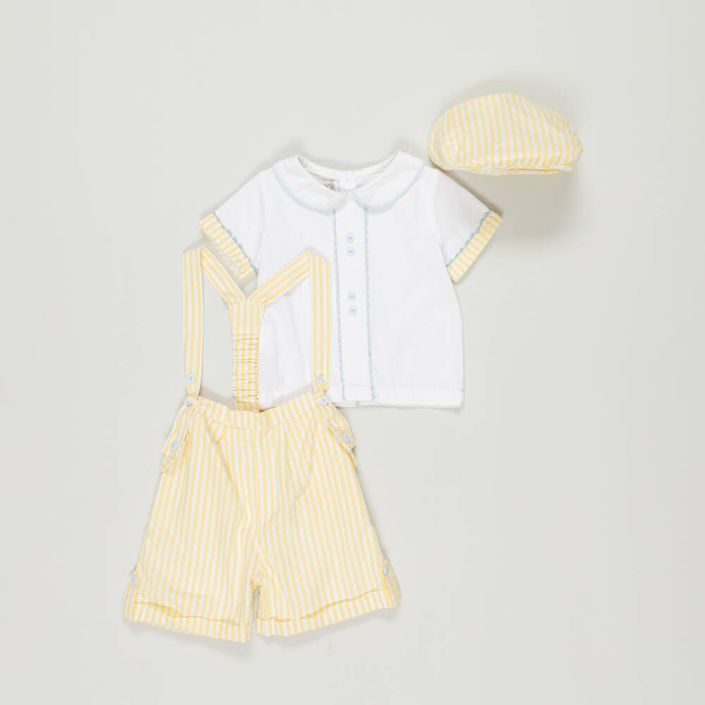 Beau KiD-Preloved Yellow & White Shorts Set (12-18 months) | Childrensalon Outlet