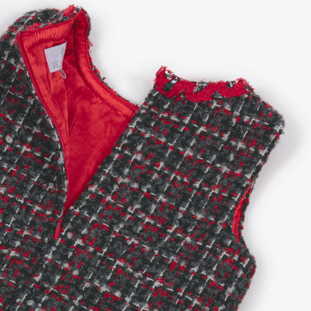 Beau KiD-Red Tweed Jacket & Dress Set | Childrensalon Outlet