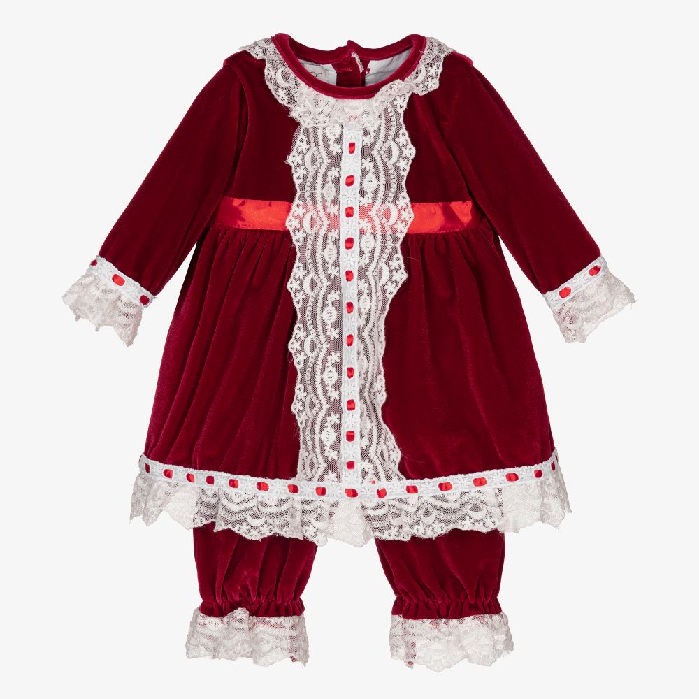 Beau KiD - Red Velvet Baby Dress Set | Childrensalon