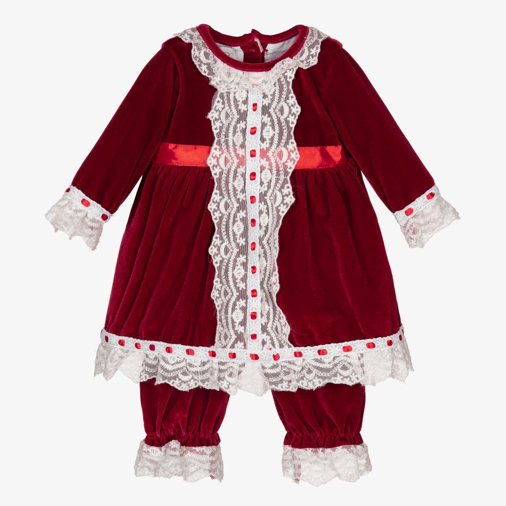 Beau KiD Red Velvet Baby Dress Set Childrensalon Outlet
