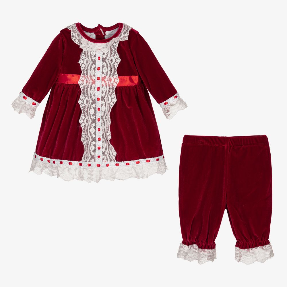 Red velour 2025 baby dress