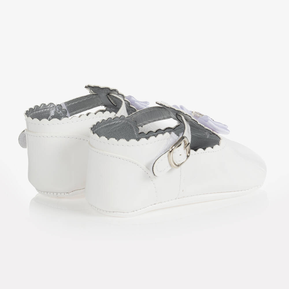 بو كيد-حذاء جلد صناعي لمرحلة ما قبل المشي لون أبيض للمولودات | Childrensalon Outlet
