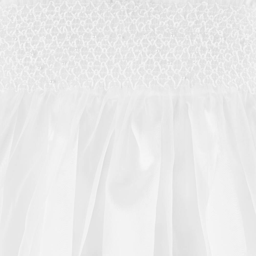 Beau KiD-White Smocked Ceremony Gown & Bonnet | Childrensalon Outlet