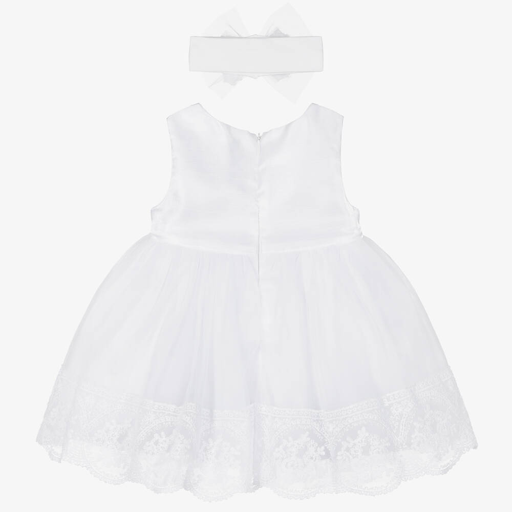 Beau KiD-White Tulle Baby Dress Set | Childrensalon Outlet