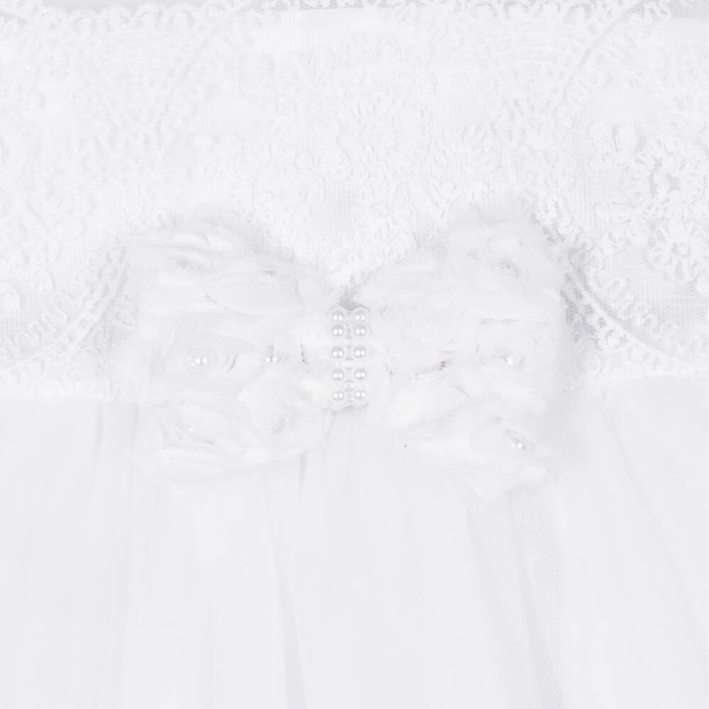 Beau KiD-White Tulle Baby Dress Set | Childrensalon Outlet