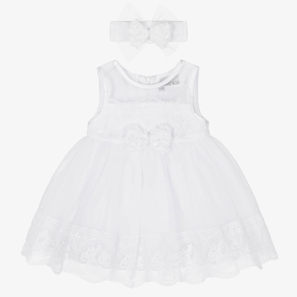 Beau KiD - White Tulle Baby Dress Set | Childrensalon