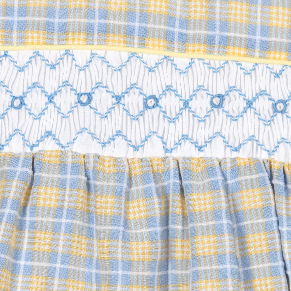 Beau KiD-Yellow & Blue Check Dress Set | Childrensalon Outlet