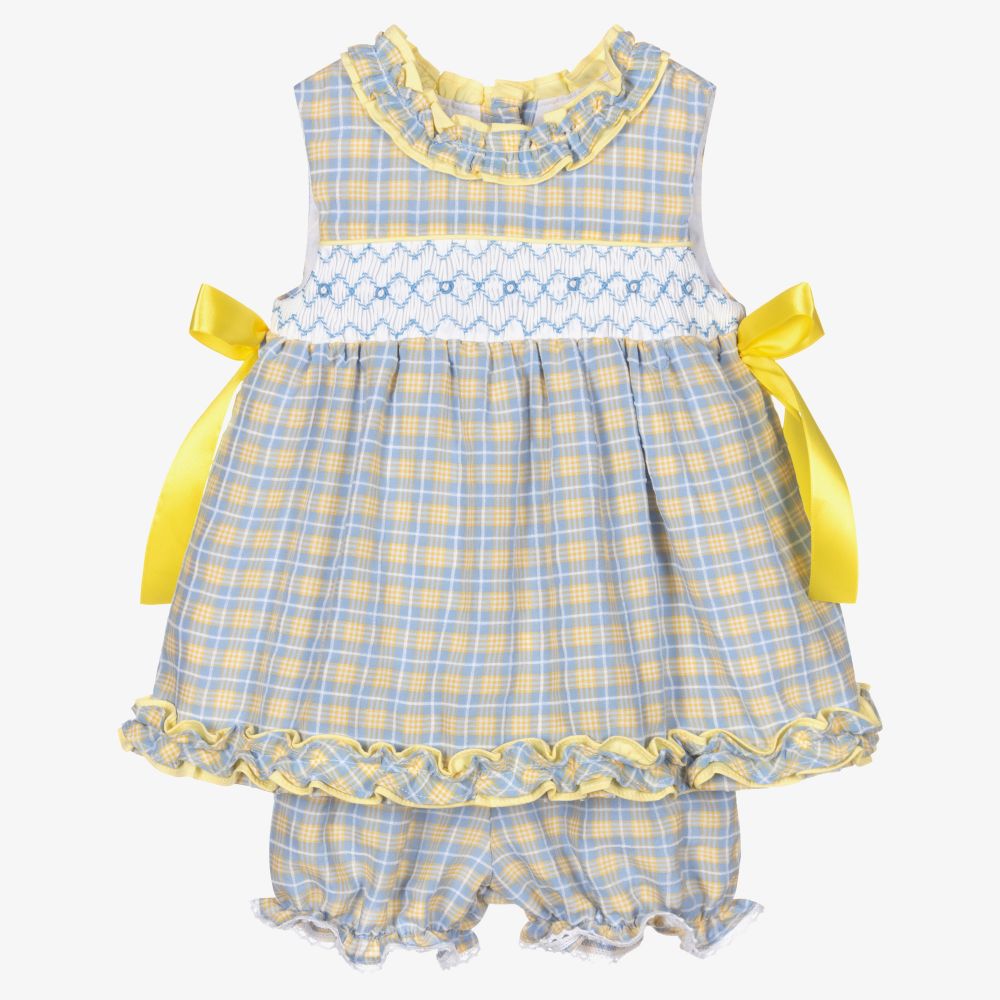 Beau KiD - Желто-голубое платье и панталоны в клетку | Childrensalon