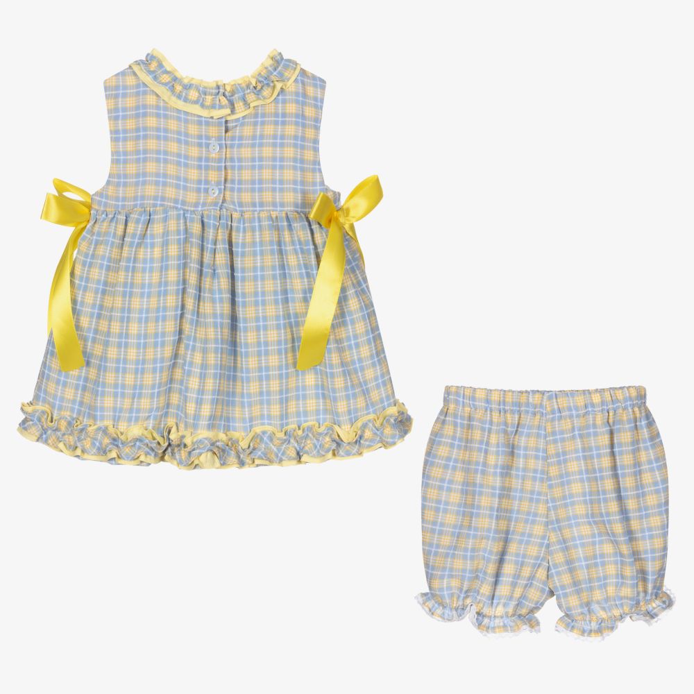 Beau KiD-Yellow & Blue Check Dress Set | Childrensalon Outlet