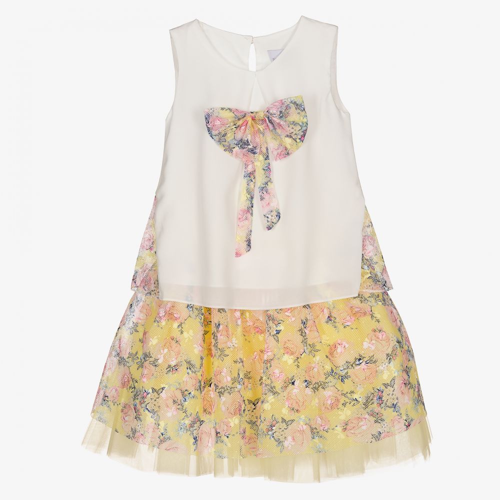 Beau KiD - Yellow Floral Tulle Skirt Set  | Childrensalon