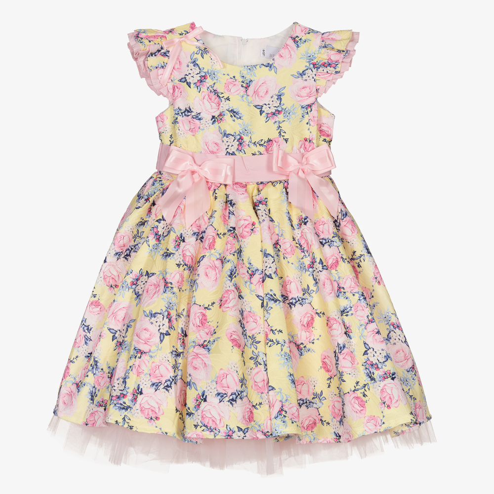 Beau KiD - Geblümtes Kleid in Gelb und Rosa | Childrensalon