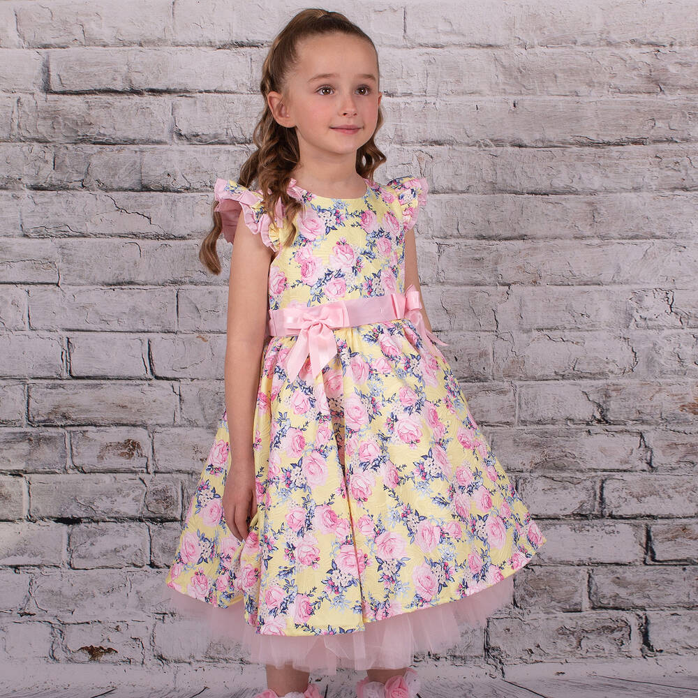 Ladies pink floral dresses hot sale