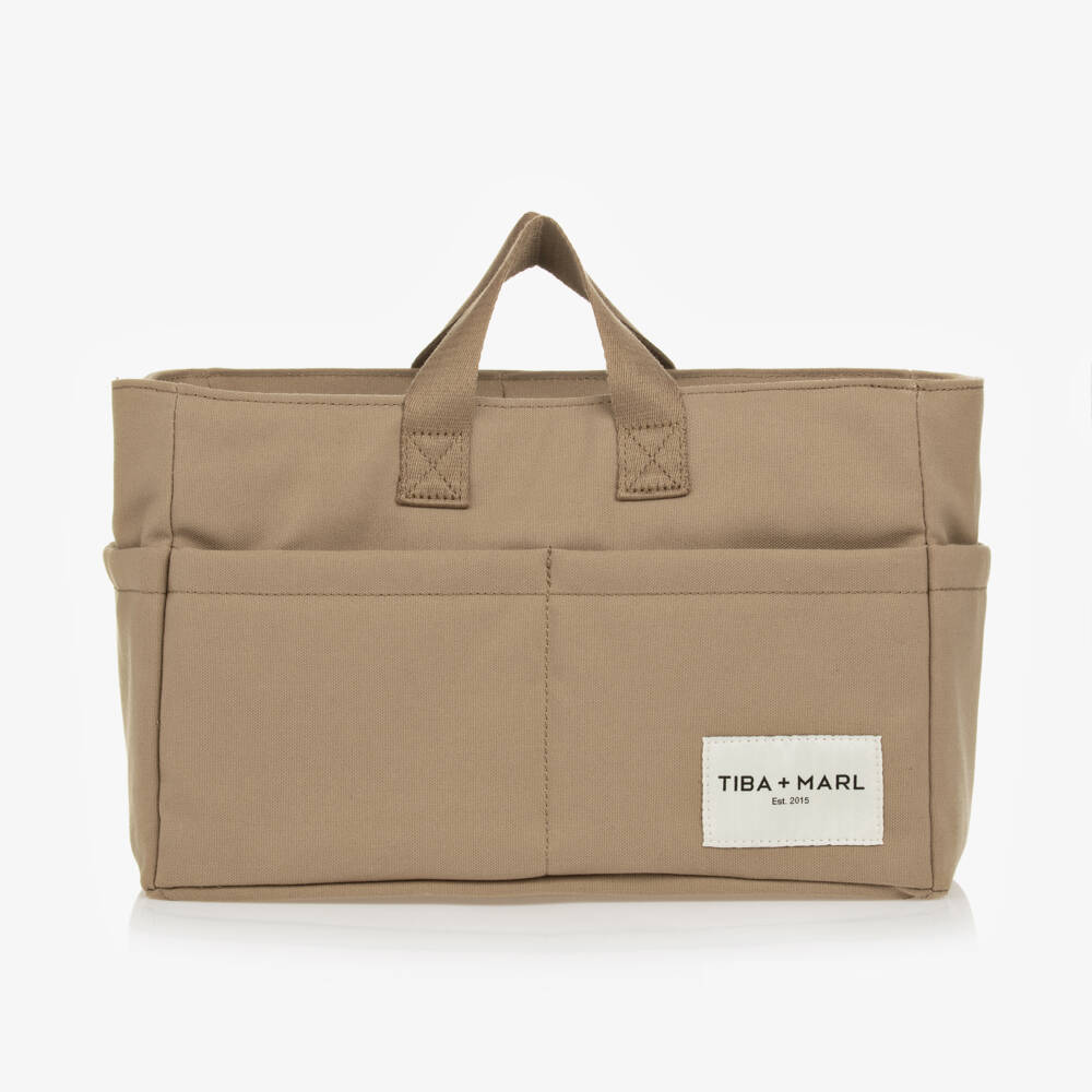TIBA + MARL-Beige Canvas Changing Caddy (35cm) | Childrensalon Outlet