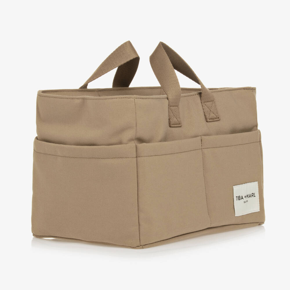 TIBA + MARL-Beige Canvas Changing Caddy (35cm) | Childrensalon Outlet