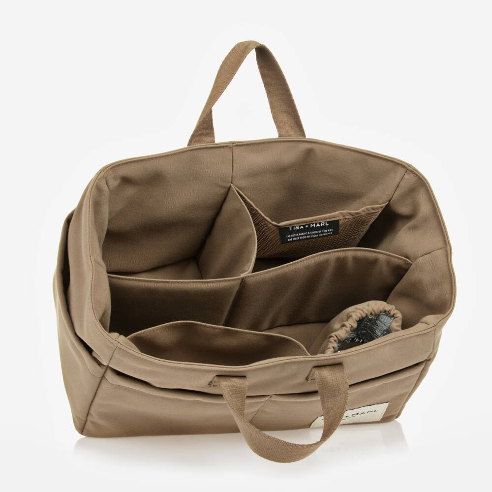 TIBA + MARL-Beige Canvas Changing Caddy (35cm) | Childrensalon Outlet