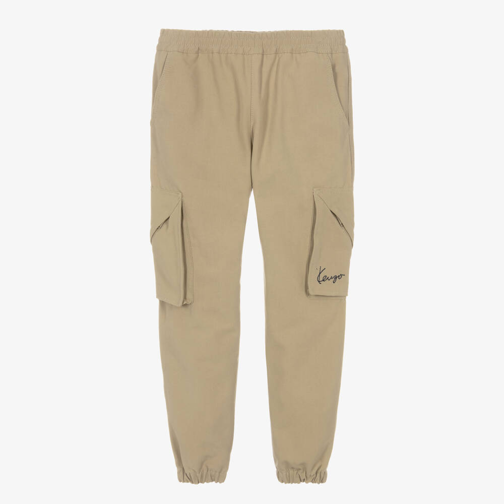 KENZO KIDS-Бежевые хлопковые брюки карго | Childrensalon Outlet
