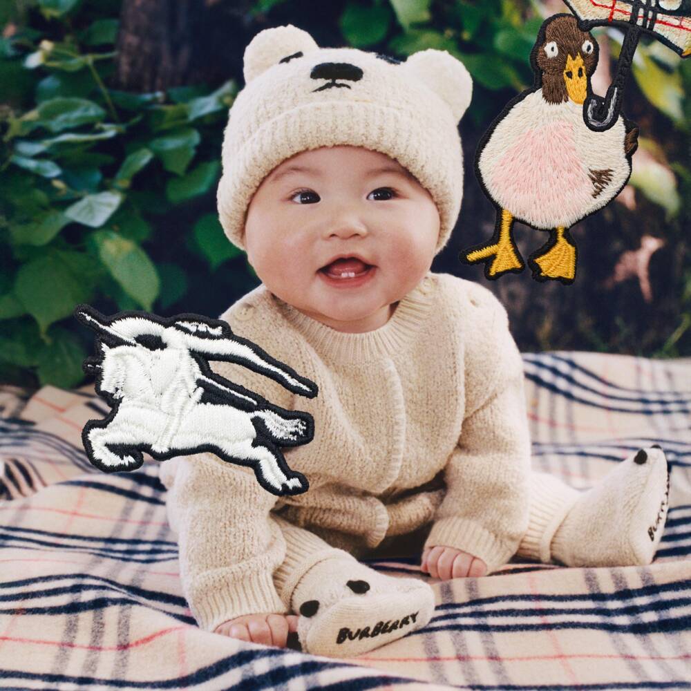 Burberry-Beige Cotton & Cashmere Knitted Romper | Childrensalon Outlet