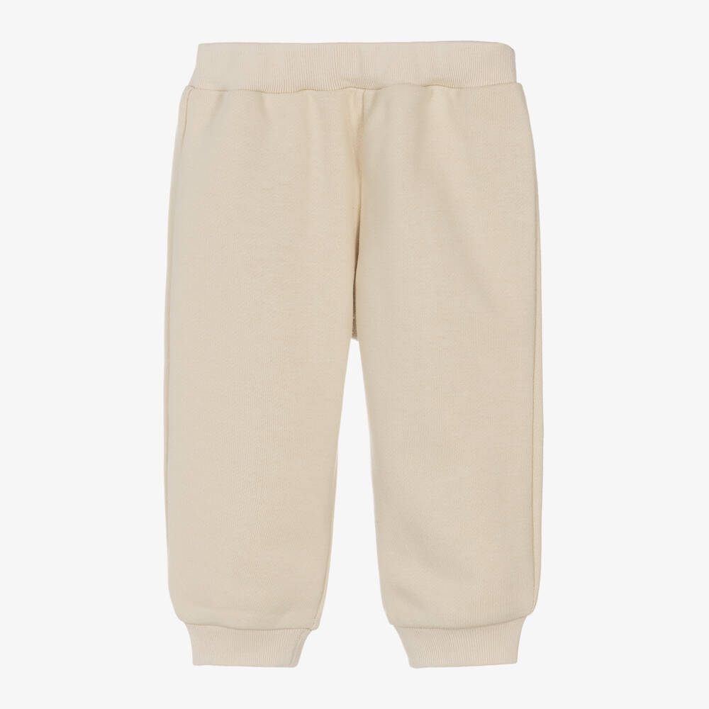 Fendi-Beige Cotton FF Logo Joggers | Childrensalon Outlet