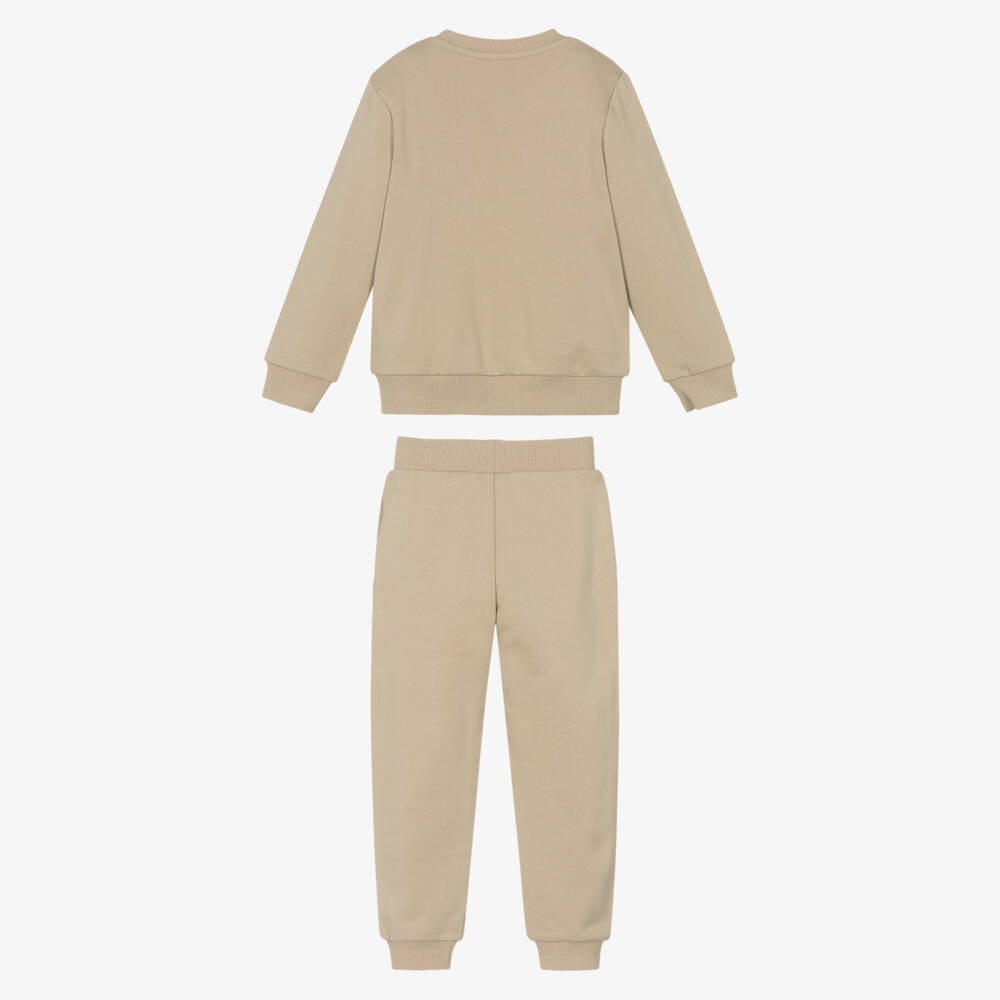 KENZO KIDS-Beige Cotton Jersey Elephant Tracksuit | Childrensalon Outlet