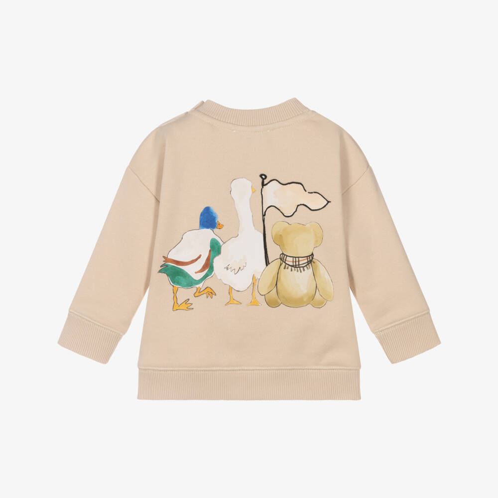 Burberry-Beige Cotton Thomas Bear & Friends Sweatshirt | Childrensalon Outlet