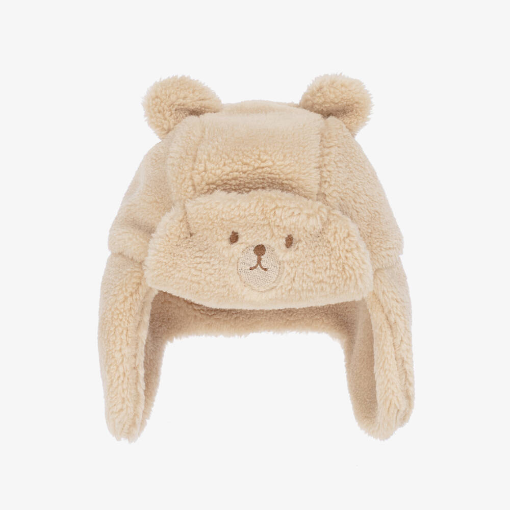 Mayoral-Beige Faux Fur Bear Hat & Mittens Set | Childrensalon Outlet