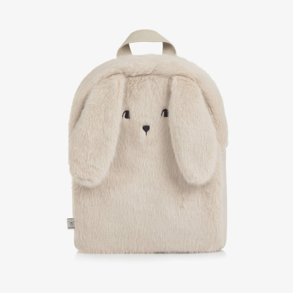 Liewood-Beige Faux Fur Bunny Backpack (25cm) | Childrensalon Outlet