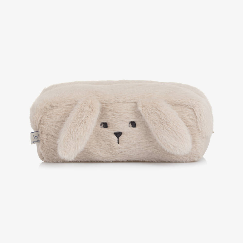 Liewood-Beige Faux Fur Bunny Pencil Case (21cm) | Childrensalon Outlet