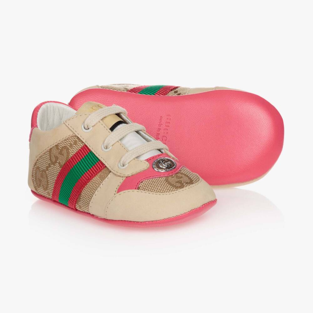 Gucci-Beige GG Pre-Walker Shoes | Childrensalon Outlet