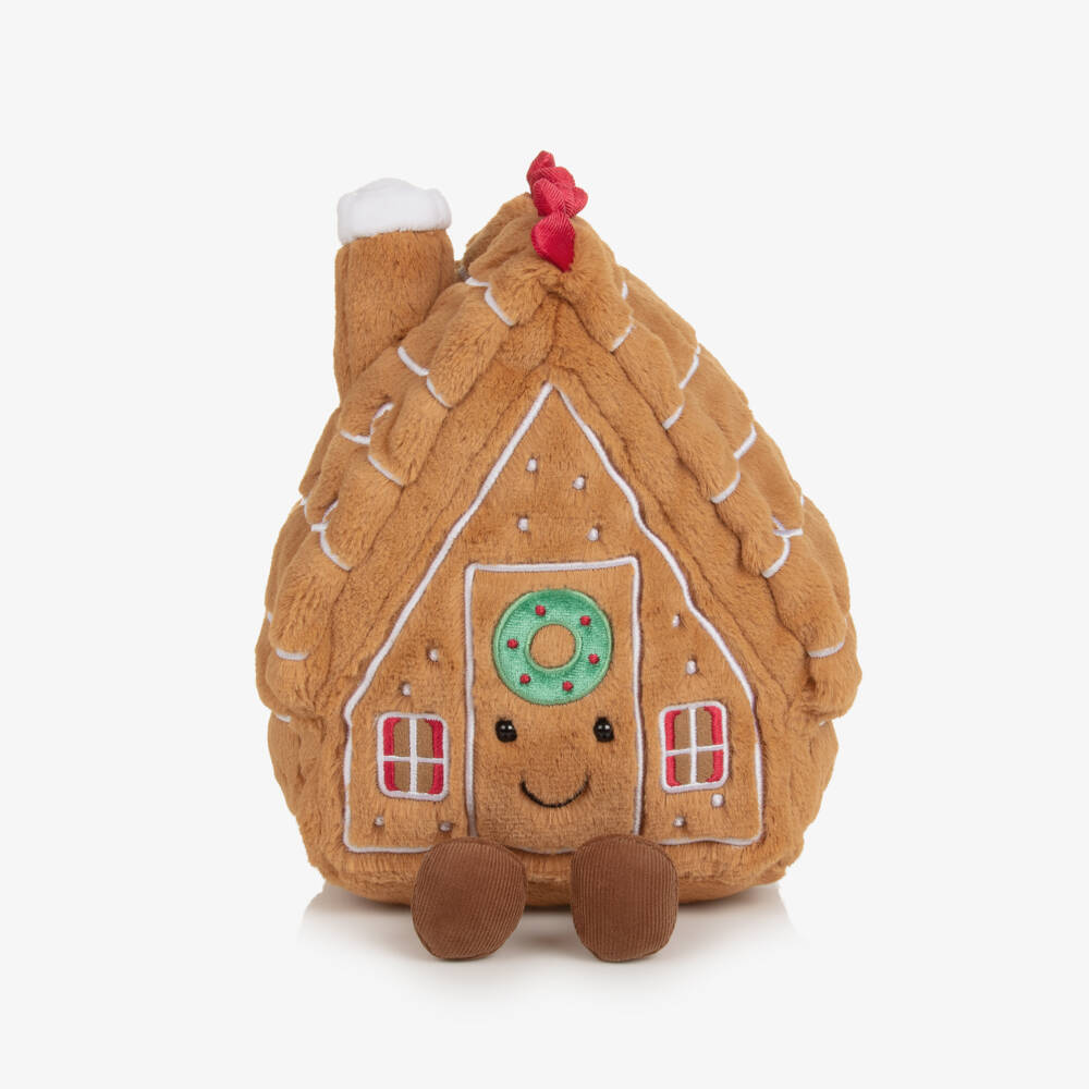 Jellycat-Beige Gingerbread House Soft Toy (20cm) | Childrensalon Outlet
